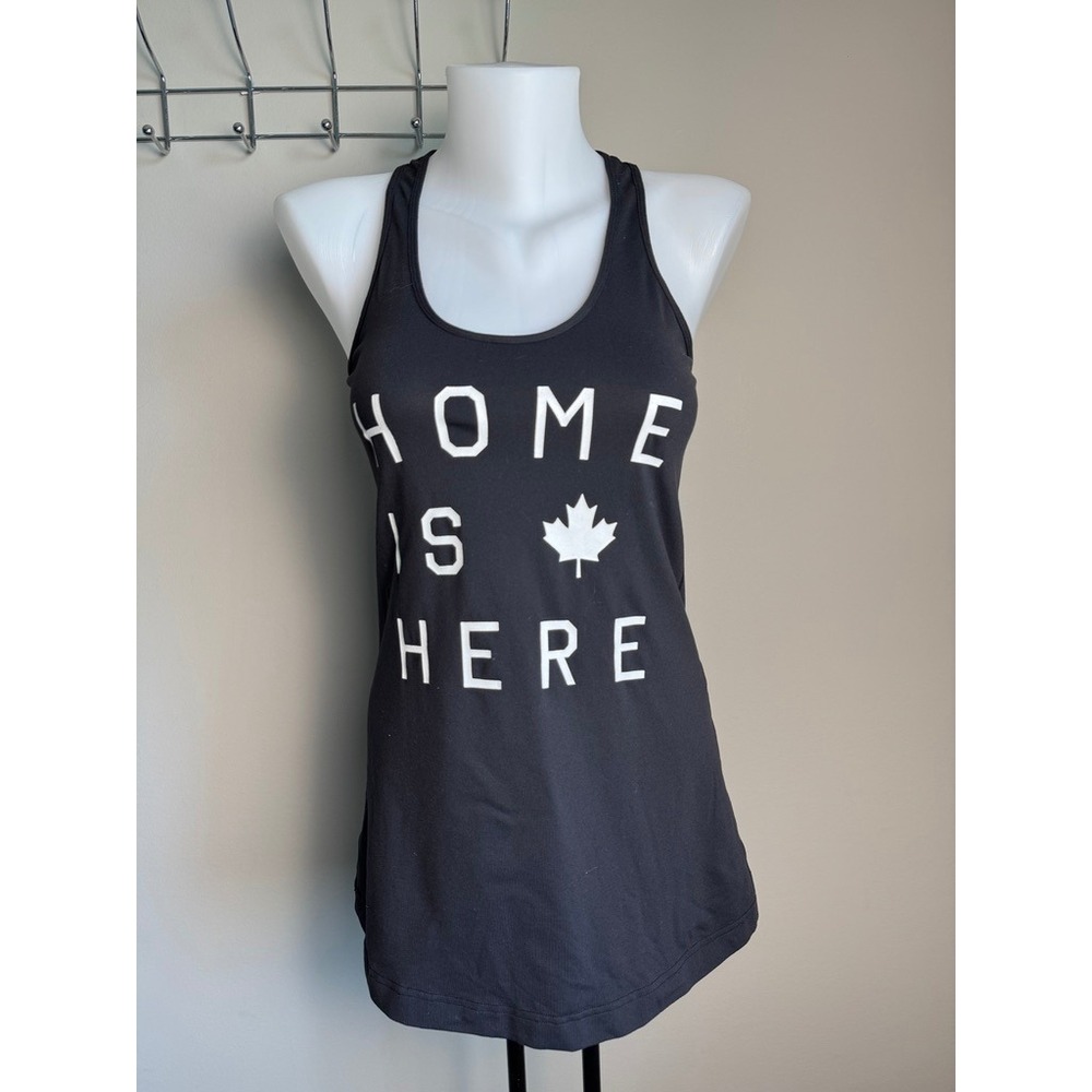 Lululemon Home Is Here Canada Graphic Racerback Tank Top Black Athletic Yoga 4